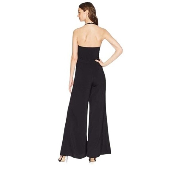 Likely Jumpsuit Womens Size 0 Black Wide Flare Leg Formal Elegant Casual V-Neck - Picture 2 of 6